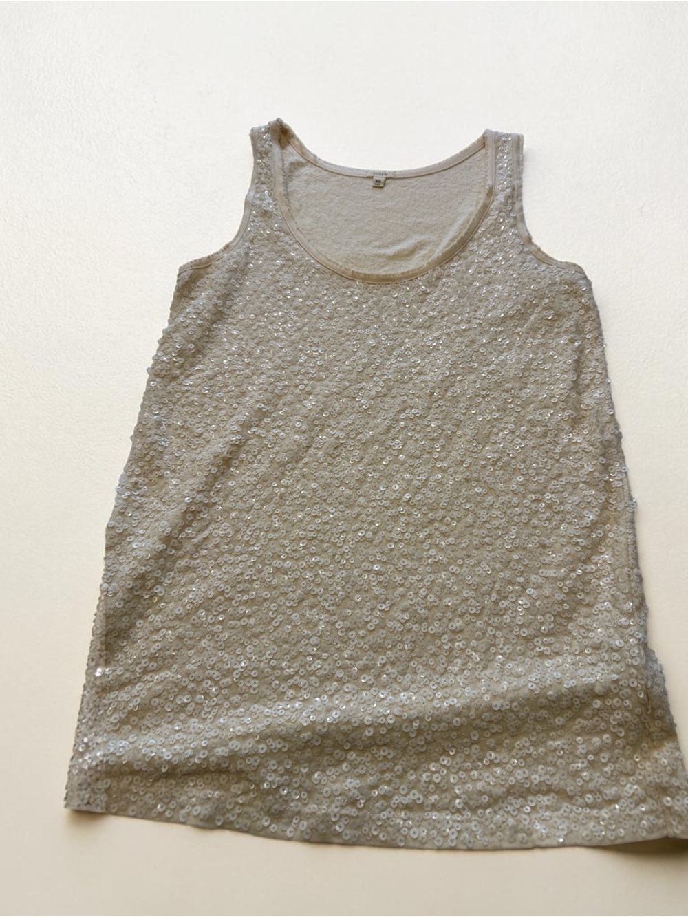 J. Crew Sequin Tank Top in Light Taupe